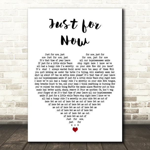 Imogen Heap Just for Now White Heart Decorative Wall Art Gift Song Lyric Print