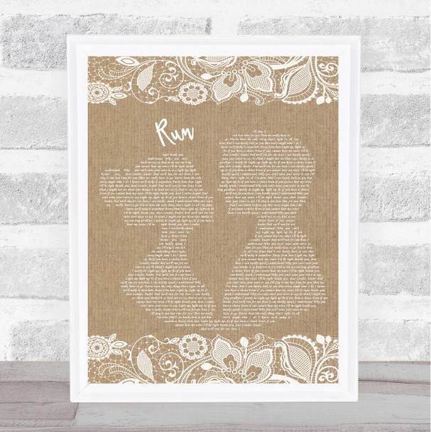 Leona Lewis Run Burlap & Lace Song Lyric Quote Print