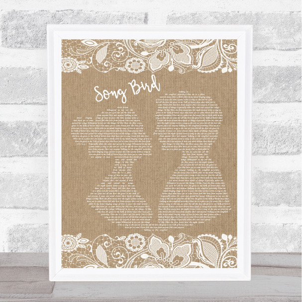 Oasis Song Bird Burlap & Lace Song Lyric Quote Print