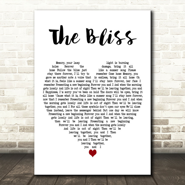 Volbeat The Bliss White Heart Decorative Wall Art Gift Song Lyric Print