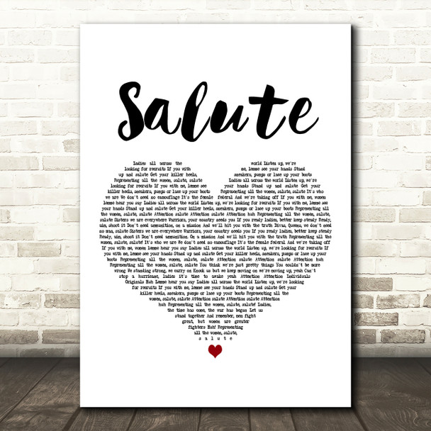 Little Mix Salute White Heart Decorative Wall Art Gift Song Lyric Print