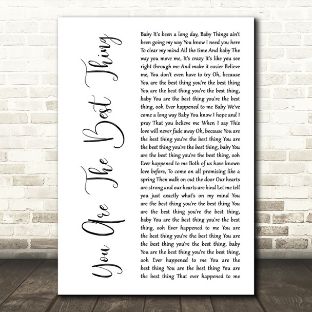 Ray LaMontagne You Are The Best Thing White Script Decorative Wall Art Gift Song Lyric Print