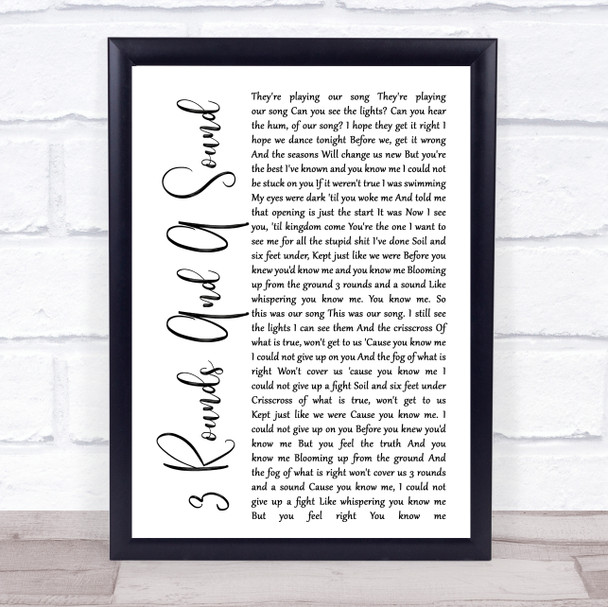 Blind Pilot 3 Rounds And A Sound White Script Song Lyric Quote Print