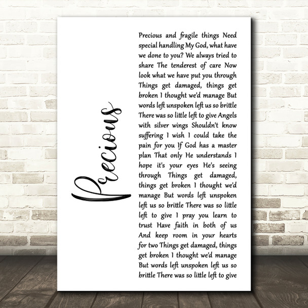 Depeche Mode Precious White Script Decorative Wall Art Gift Song Lyric Print