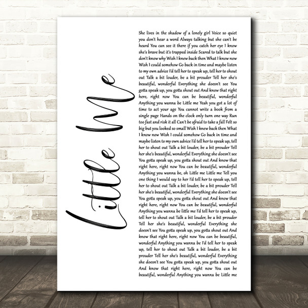 Little Mix Little Me White Script Decorative Wall Art Gift Song Lyric Print