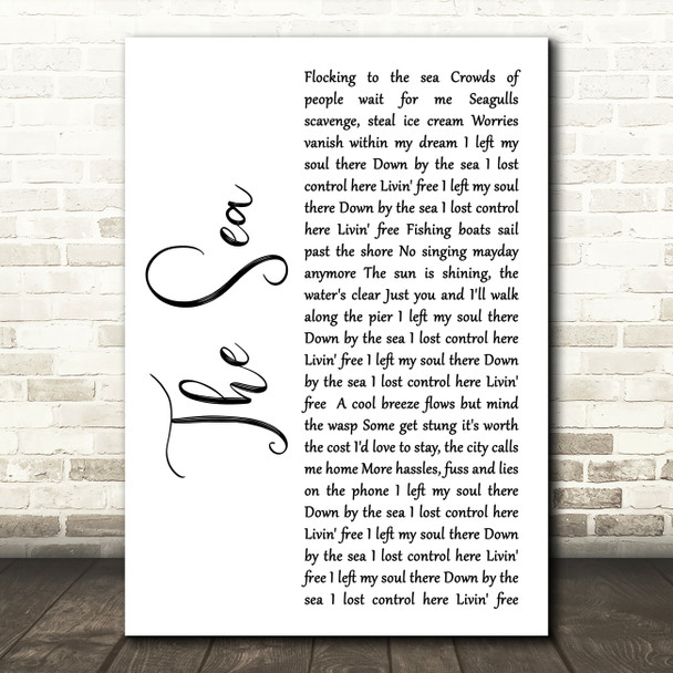 Morcheeba The Sea White Script Decorative Wall Art Gift Song Lyric Print