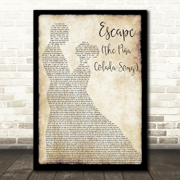 Rupert Holmes Escape (The Piña Colada Song) Man Lady Dancing Song Lyric Print