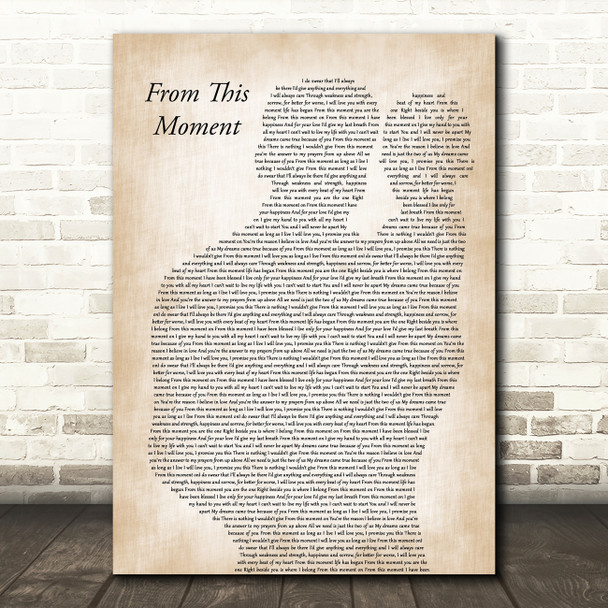 Shania Twain From This Moment On Father & Baby Decorative Wall Art Gift Song Lyric Print