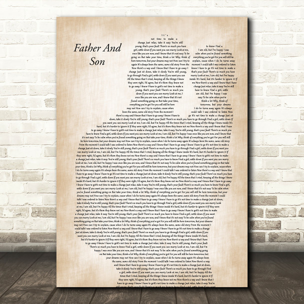 Cat Stevens Father And Son Father & Baby Decorative Wall Art Gift Song Lyric Print
