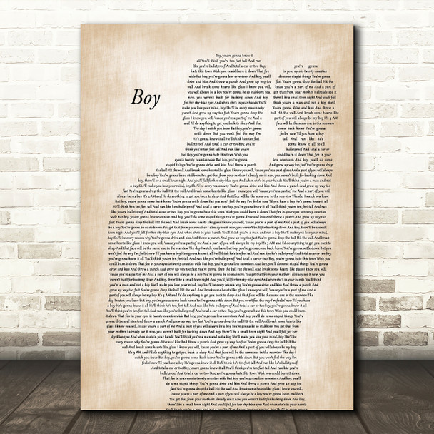 Lee Brice Boy Father & Baby Decorative Wall Art Gift Song Lyric Print