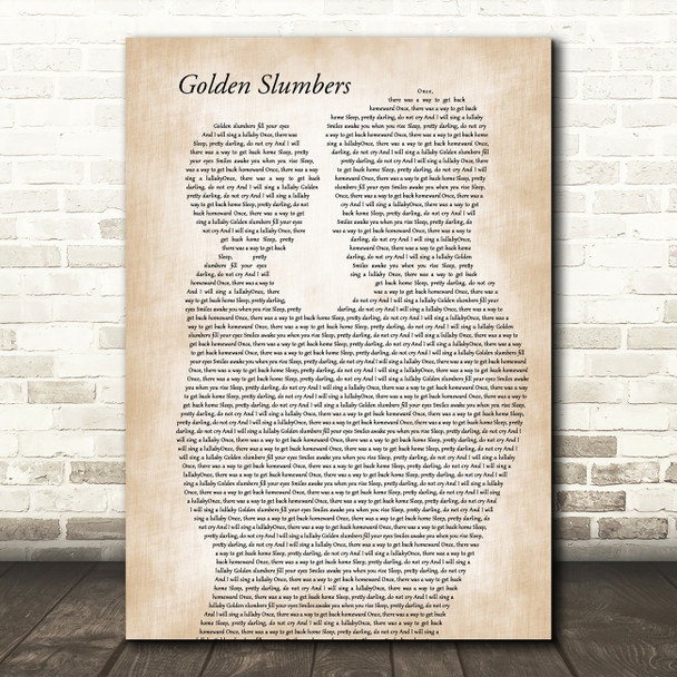 The Beatles Golden Slumbers Father & Child Decorative Wall Art Gift Song Lyric Print