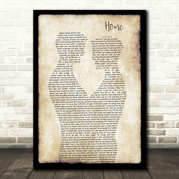 Michael Buble Home Gay Couple Two Men Dancing Decorative Wall Art Gift Song Lyric Print