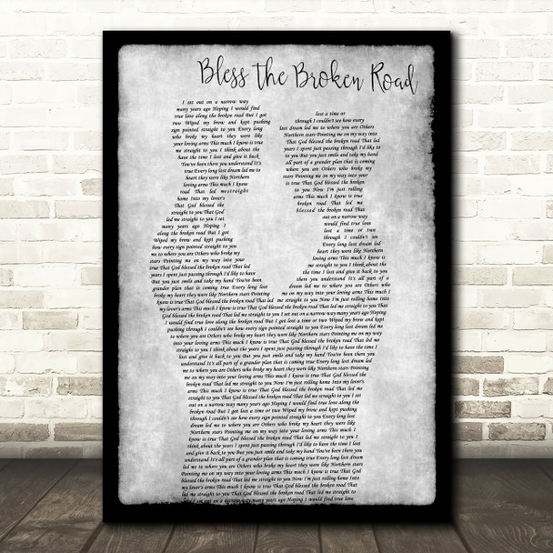 Rascal Flatts Bless The Broken Road Gay Couple Two Men Dancing Grey Wall Art Gift Song Lyric Print