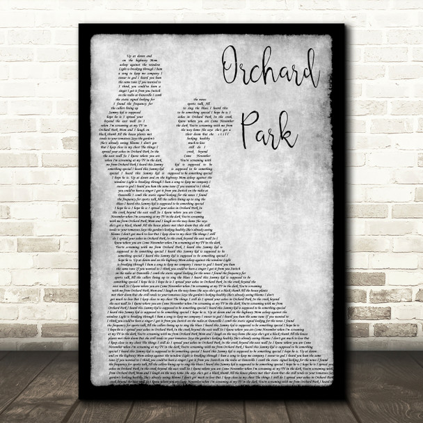 Aaron West & The Roaring Twenties Orchard Park Grey Man Lady Dancing Wall Art Gift Song Lyric Print