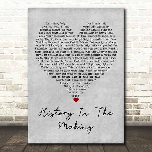 Darius Rucker History In The Making Grey Heart Decorative Wall Art Gift Song Lyric Print