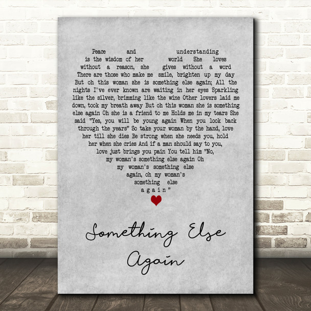Chris De Burgh Something Else Again Grey Heart Decorative Wall Art Gift Song Lyric Print