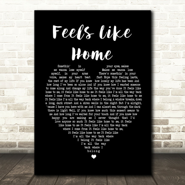 Chantal Kreviazuk Feels Like Home Black Heart Song Lyric Quote Print