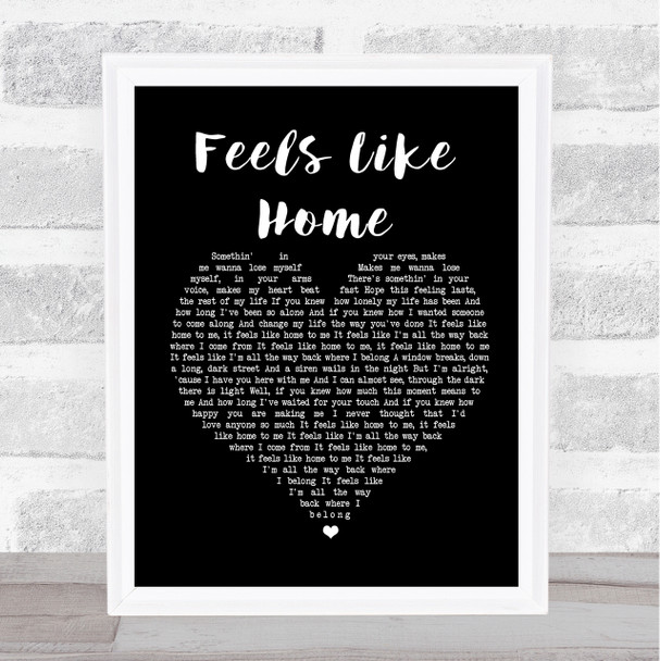 Chantal Kreviazuk Feels Like Home Black Heart Song Lyric Quote Print