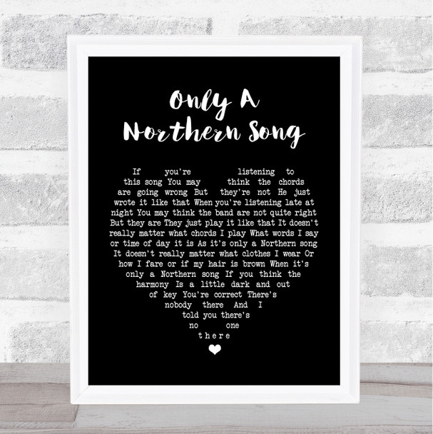 The Beatles Only A Northern Song Black Heart Song Lyric Quote Print