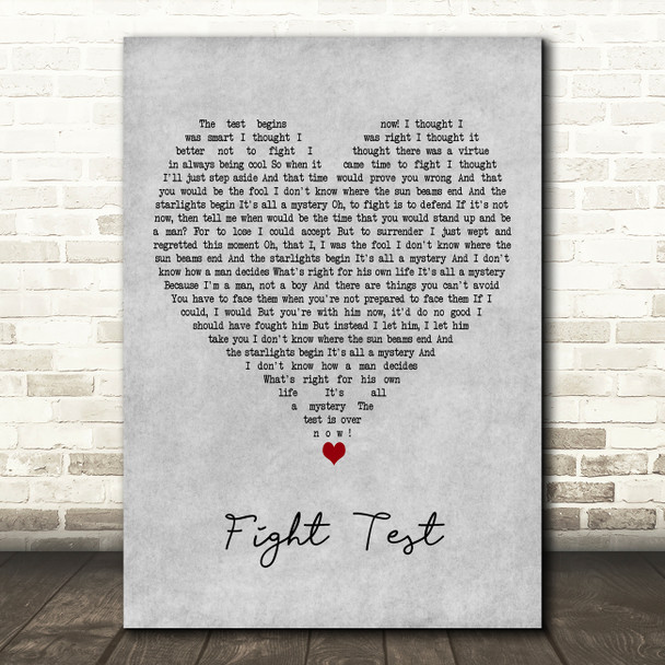 The Flaming Lips Fight Test Grey Heart Decorative Wall Art Gift Song Lyric Print