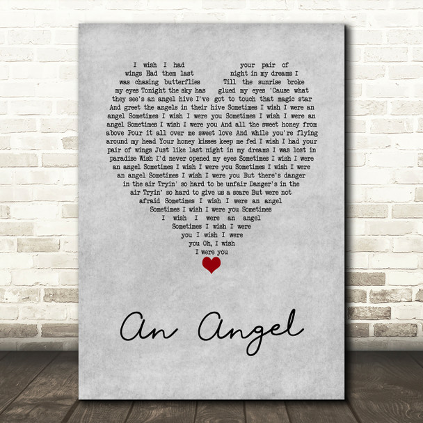 The Kelly Family An Angel Grey Heart Decorative Wall Art Gift Song Lyric Print