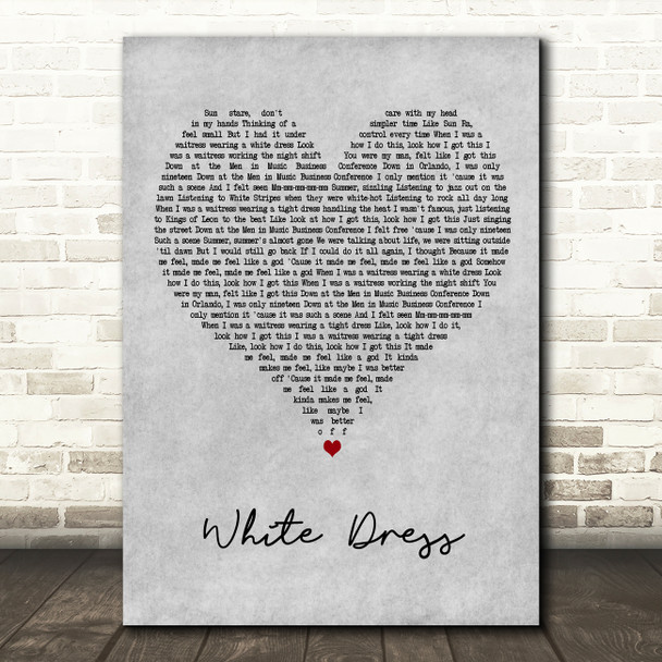 Lana Del Rey White Dress Grey Heart Decorative Wall Art Gift Song Lyric Print