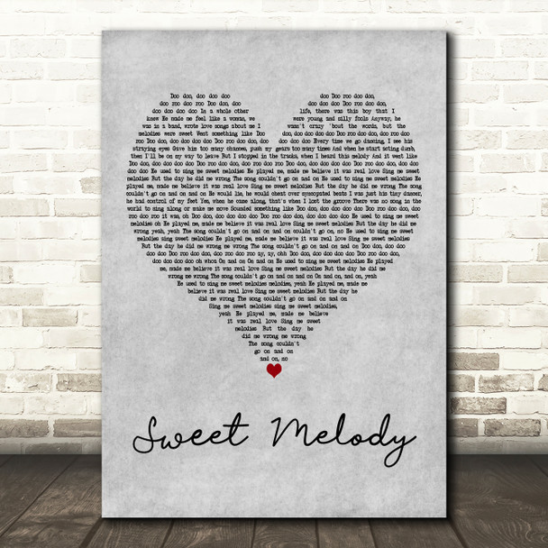 Little Mix Sweet Melody Grey Heart Decorative Wall Art Gift Song Lyric Print