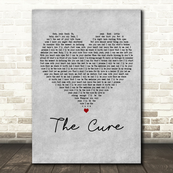 Jordin Sparks The Cure Grey Heart Decorative Wall Art Gift Song Lyric Print
