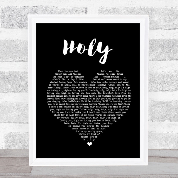 Florida Georgia Line Holy Black Heart Song Lyric Quote Print