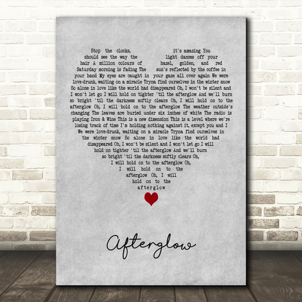 Ed Sheeran Afterglow Grey Heart Decorative Wall Art Gift Song Lyric Print