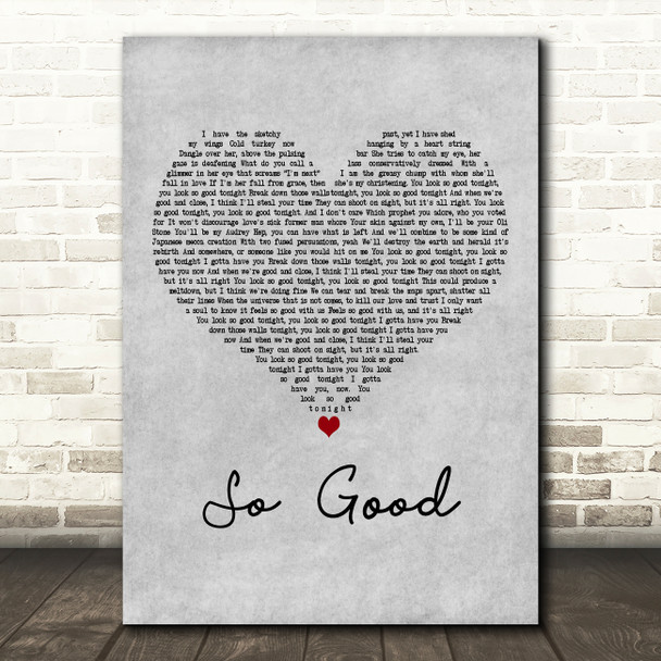 Say Anything So Good Grey Heart Decorative Wall Art Gift Song Lyric Print