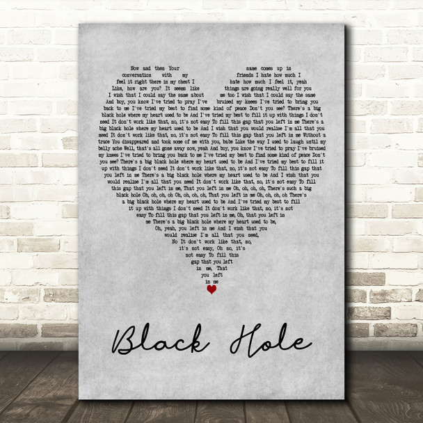 Griff Black Hole Grey Heart Decorative Wall Art Gift Song Lyric Print