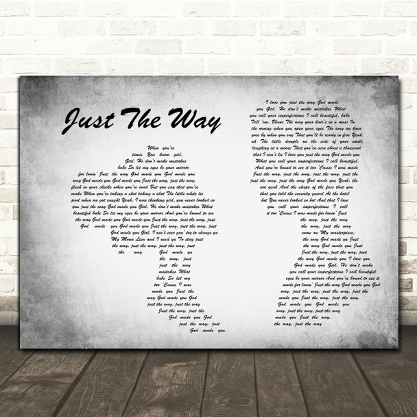 Blanco Brown & Parmalee Just the Way Man Lady Couple Grey Decorative Wall Art Gift Song Lyric Print