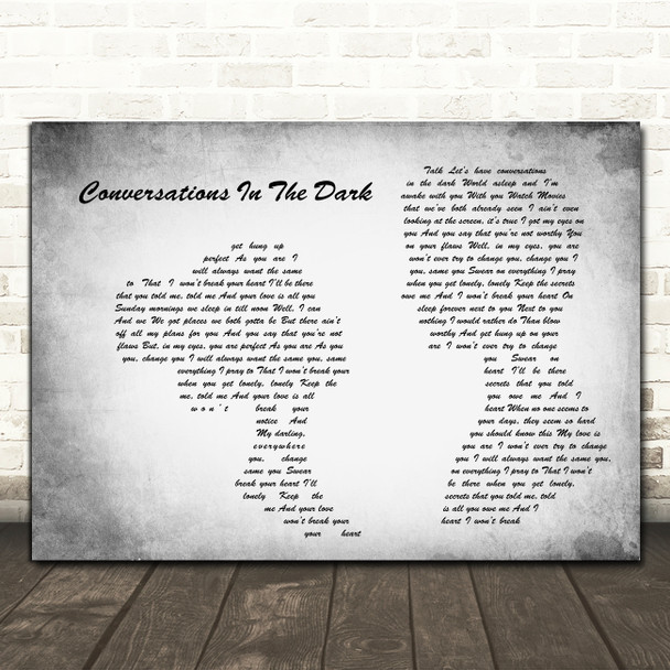 John Legend Conversations In The Dark Man Lady Couple Grey Decorative Gift Song Lyric Print