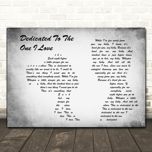 The Mamas And The Papas Dedicated To The One I Love Man Lady Couple Grey Song Lyric Print
