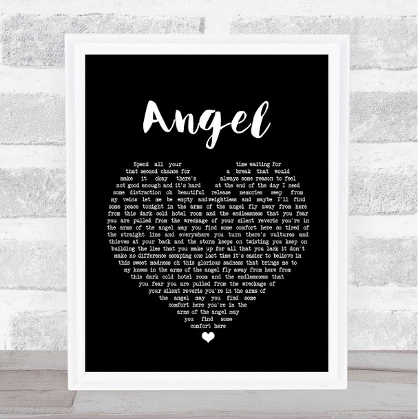 Sarah McLachlan Angel Black Heart Song Lyric Quote Print