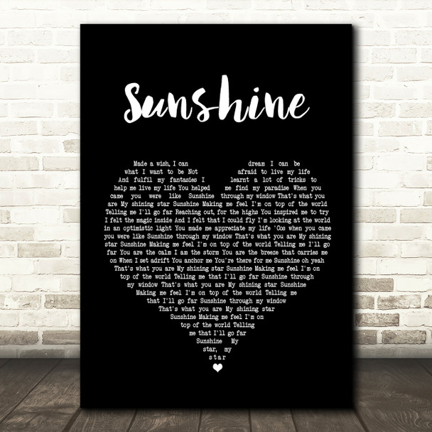 Gabrielle Sunshine Black Heart Song Lyric Quote Print