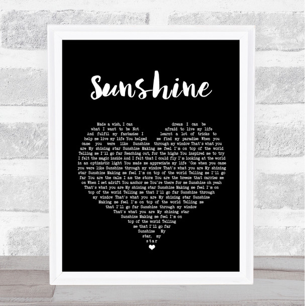 Gabrielle Sunshine Black Heart Song Lyric Quote Print