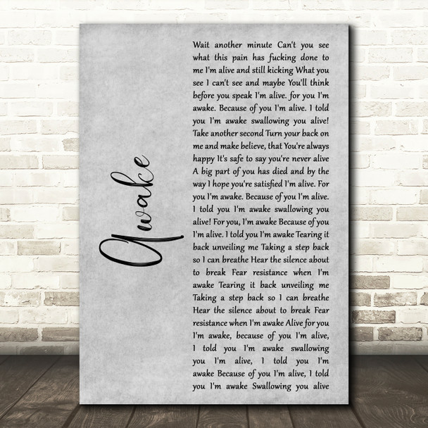Godsmack Awake Grey Rustic Script Decorative Wall Art Gift Song Lyric Print