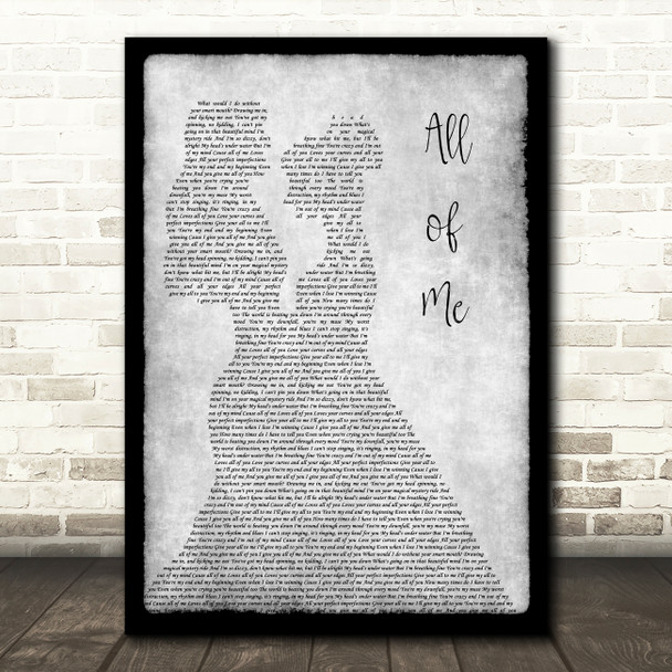 Jasmine Thompson All of Me Lesbian Couple Two Ladies Dancing Grey Gift Song Lyric Print