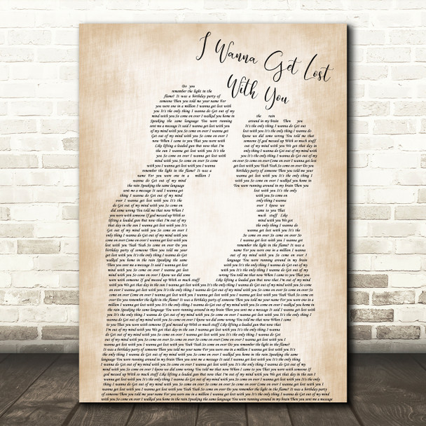Stereophonics I Wanna Get Lost With You Man Lady Bride Groom Wedding Wall Art Gift Song Lyric Print