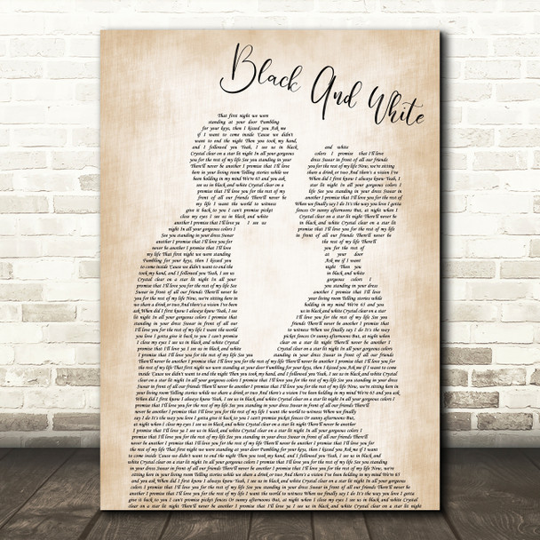 Niall Horan Black And White Man Lady Bride Groom Wedding Decorative Gift Song Lyric Print