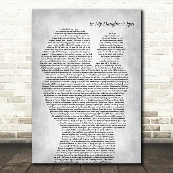 Martina McBride In My Daughter's Eyes Mother & Baby Grey Decorative Gift Song Lyric Print