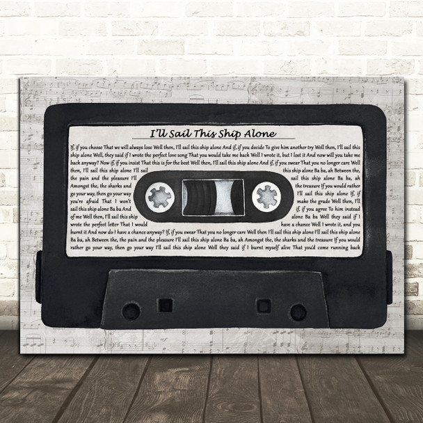 The Beautiful South Ill Sail This Ship Alone Music Script Cassette Tape Wall Art Song Lyric Print