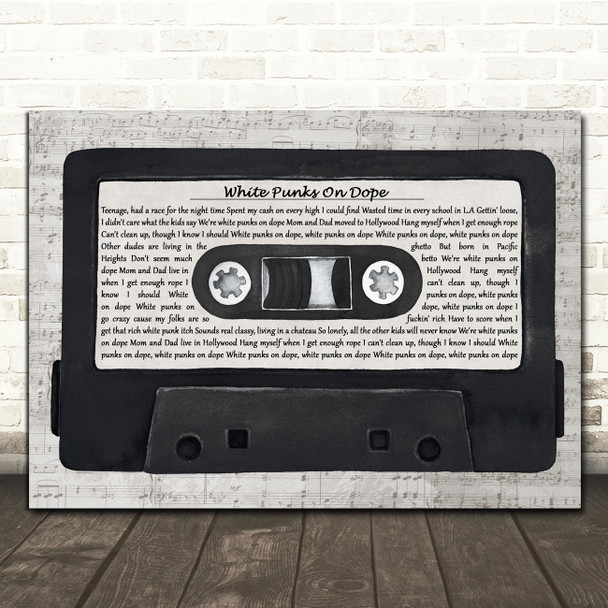 The Tubes White Punks On Dope Music Script Cassette Tape Decorative Gift Song Lyric Print