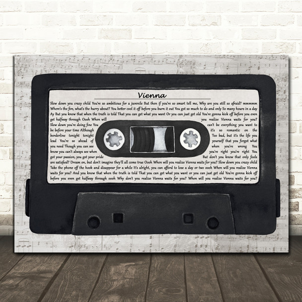 Billy Joel Vienna Music Script Cassette Tape Decorative Wall Art Gift Song Lyric Print