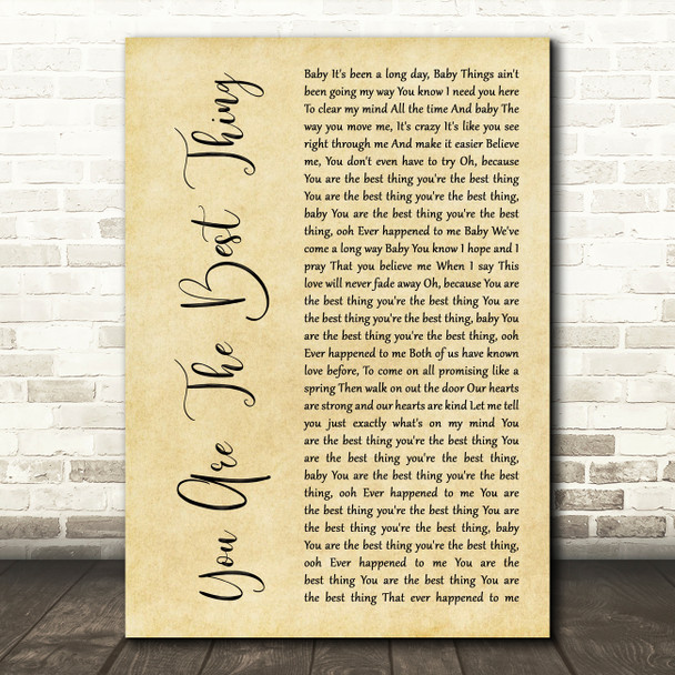 Ray LaMontagne You Are The Best Thing Rustic Script Decorative Wall Art Gift Song Lyric Print