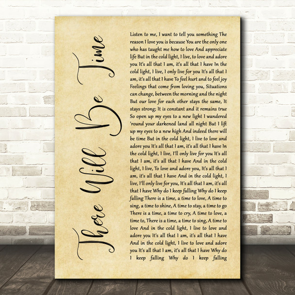 Mumford & Sons and Baaba Maal There Will Be Time Rustic Script Wall Art Song Lyric Print