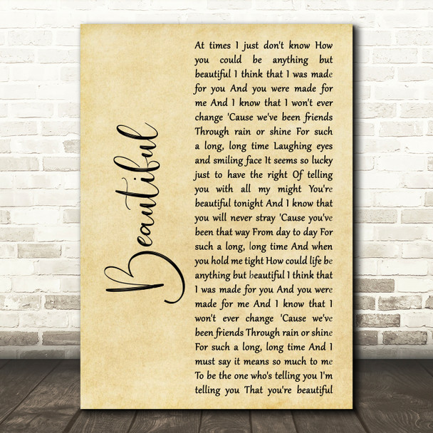 Gordon Lightfoot Beautiful Rustic Script Decorative Wall Art Gift Song Lyric Print