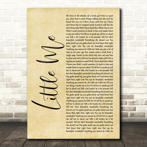 Little Mix Little Me Rustic Script Decorative Wall Art Gift Song Lyric Print